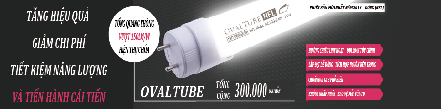 Đèn tuýp LED dạng ống thẳng “OVALTUBE NFL”