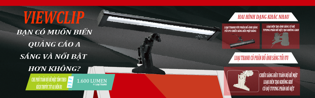 Đèn kẹp cho biển quảng cáo loại A ngoài trời “ViewClip”
